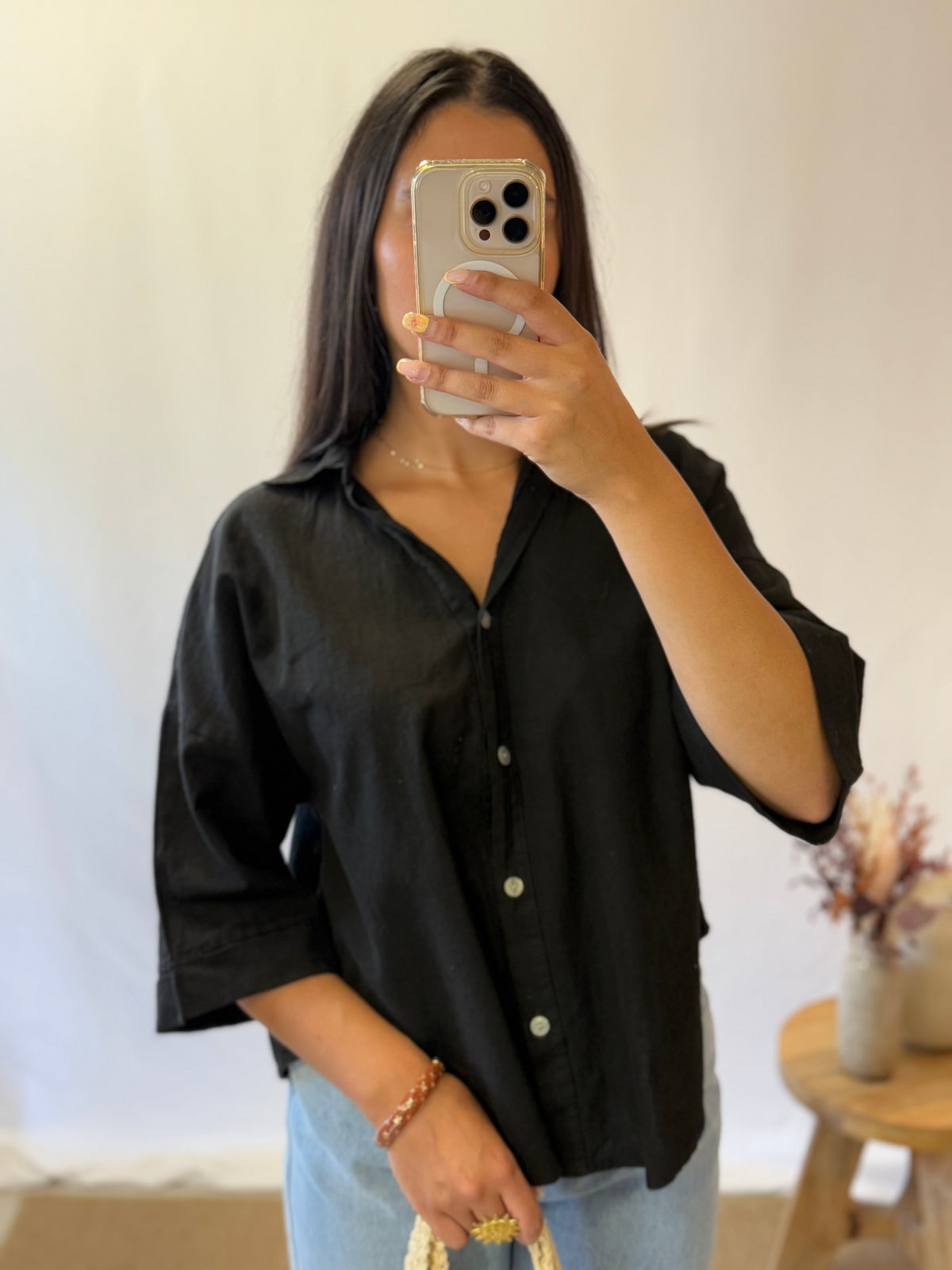 Chemise lin noir - Tom