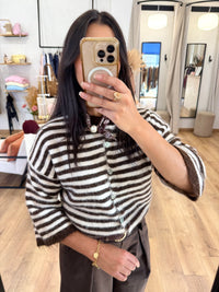 Pull rayure choco - Paula