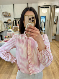 Blouse rayure rose - Lina