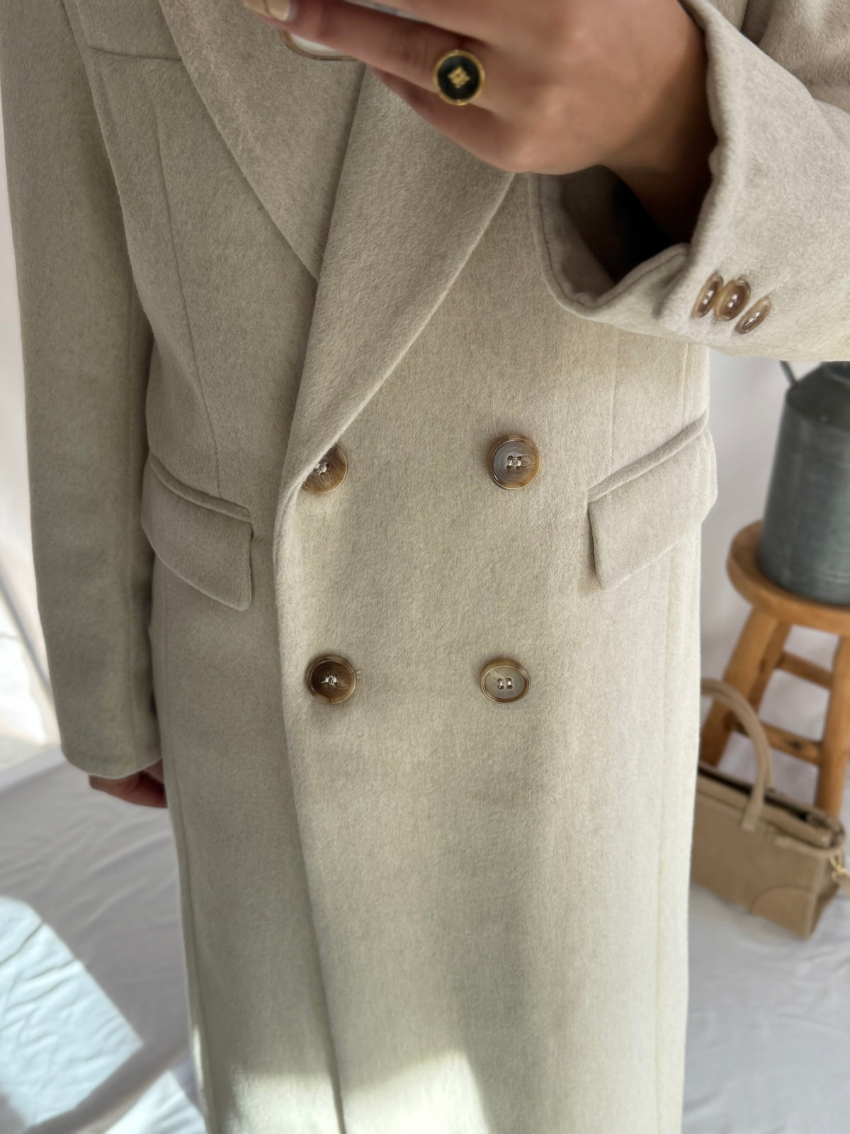 Manteau long écru- Polio