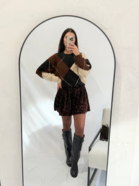 Pull jacquard noir - Ilona