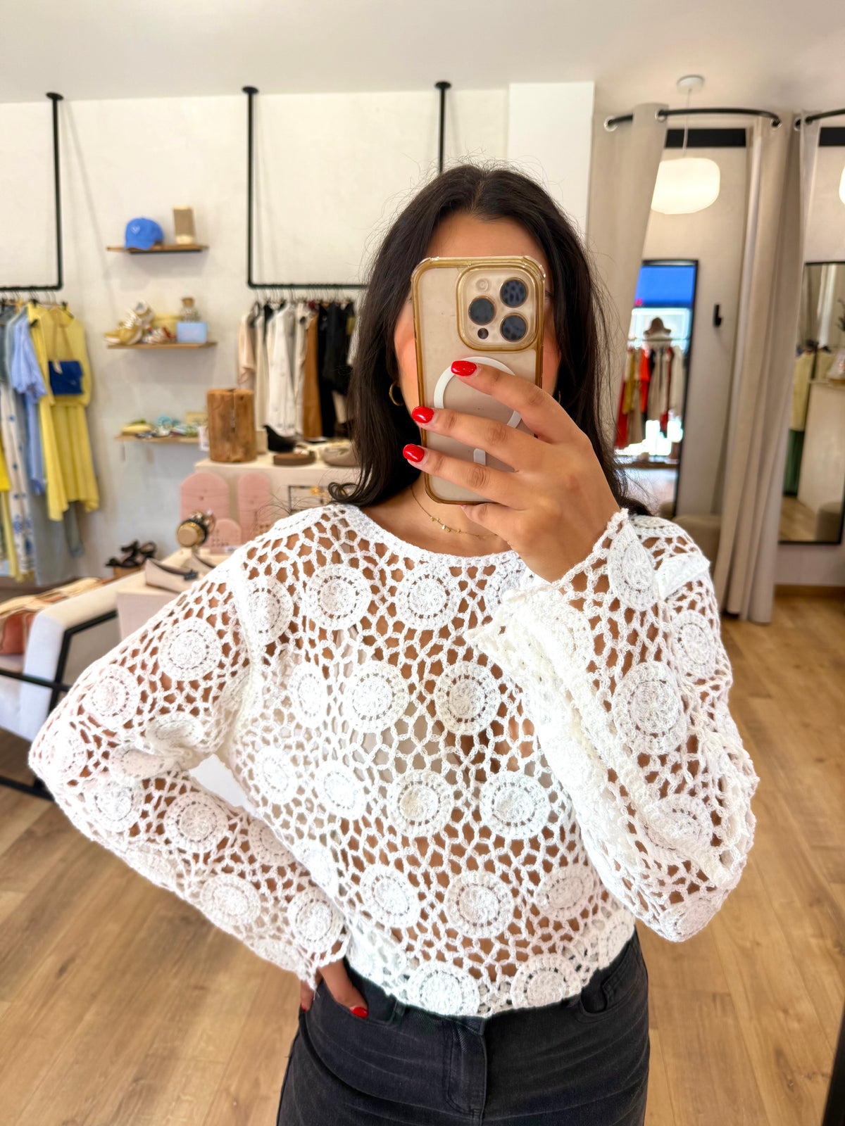 Haut crochet blanc-Romy