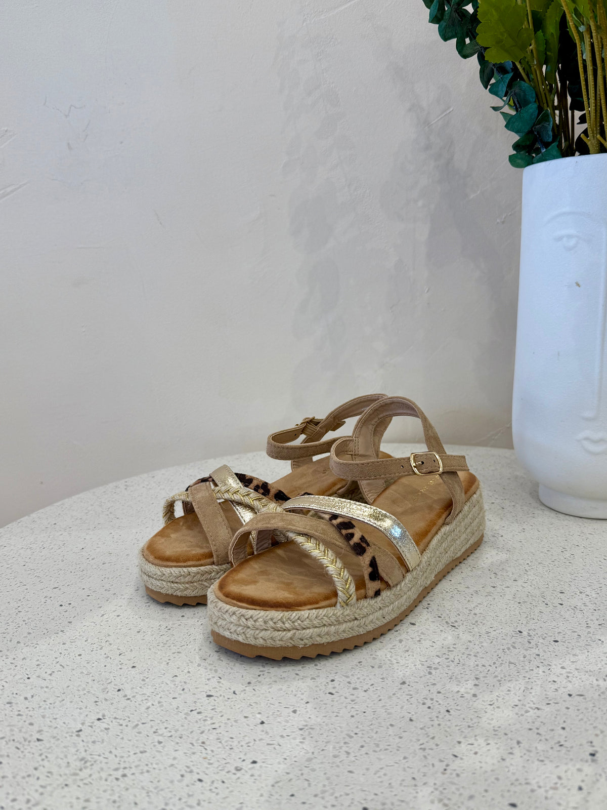 Sandale dore - Leopard
