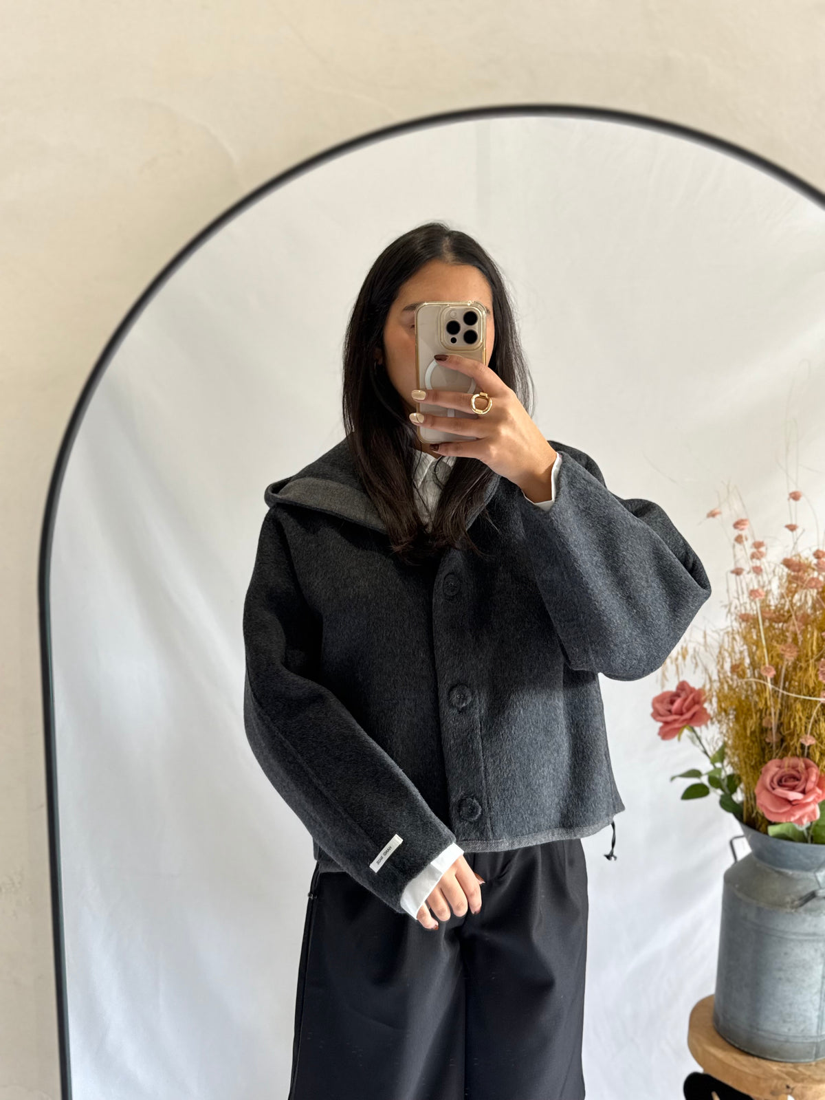 Manteau laine gris - Flora