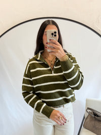 Pull col cheminé kaki - Adis