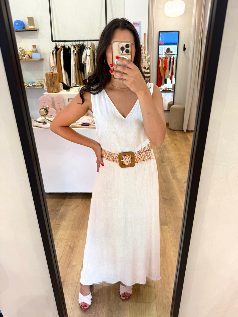 Robe fluide lin - beige