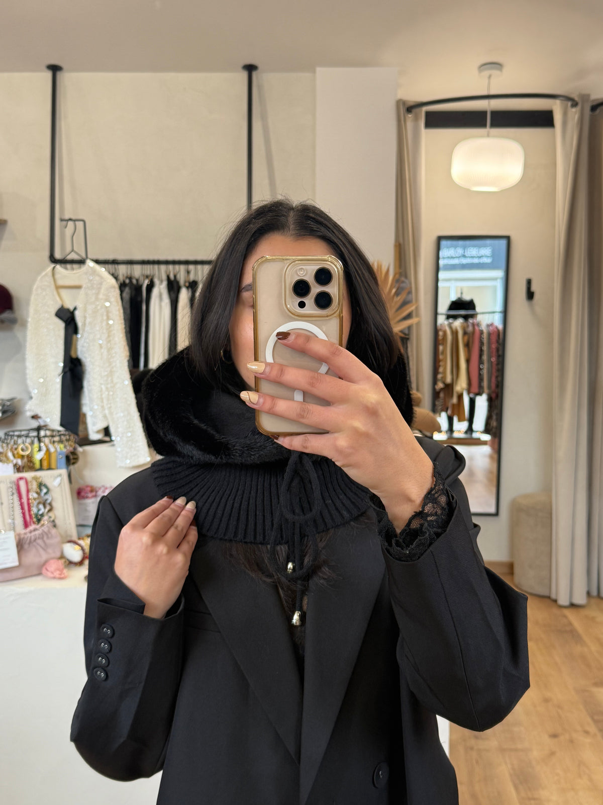 Cagoule fourrure - noir