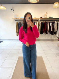 Pull fuchsia alpaga - Leon