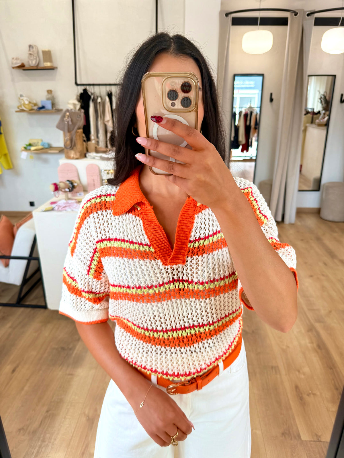 Haut crochet orange - Jules