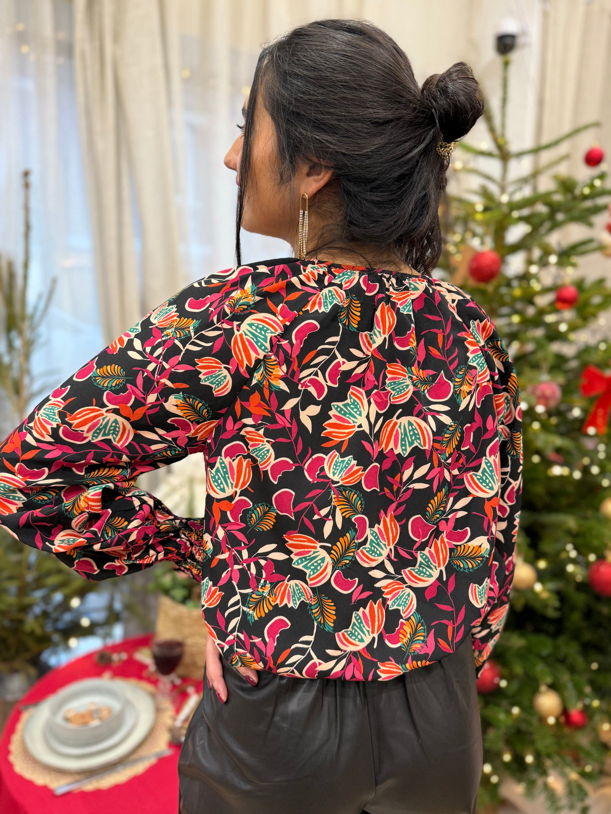 Blouse motifs noir - Alison