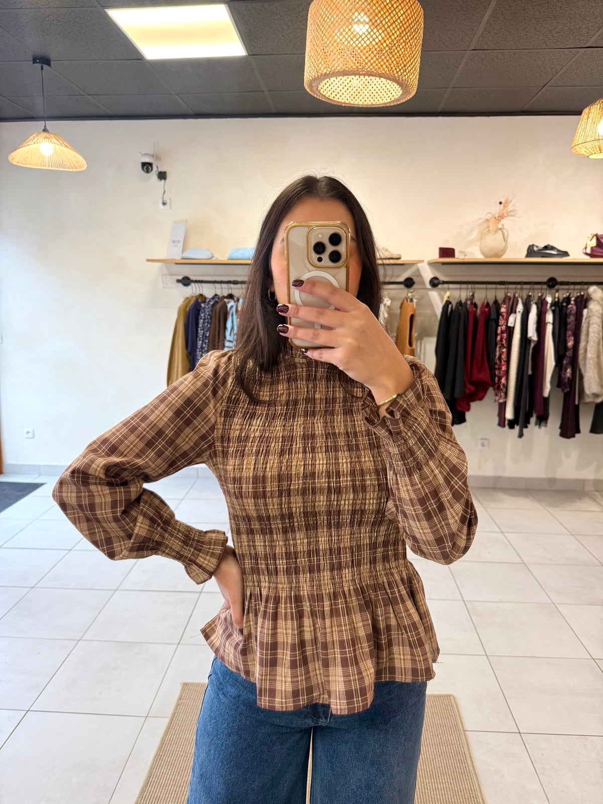 Blouse rayure marron - Camila
