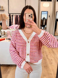 Gilet marinière beige - Lio