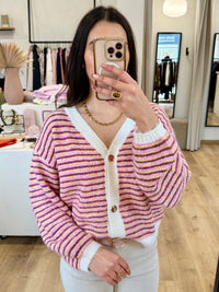 Gilet marinière beige - Lio