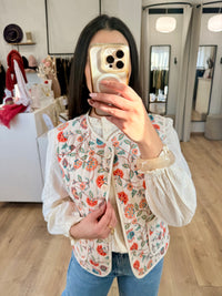 Gilet motifs orange - Elise