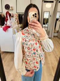Gilet motifs orange - Elise
