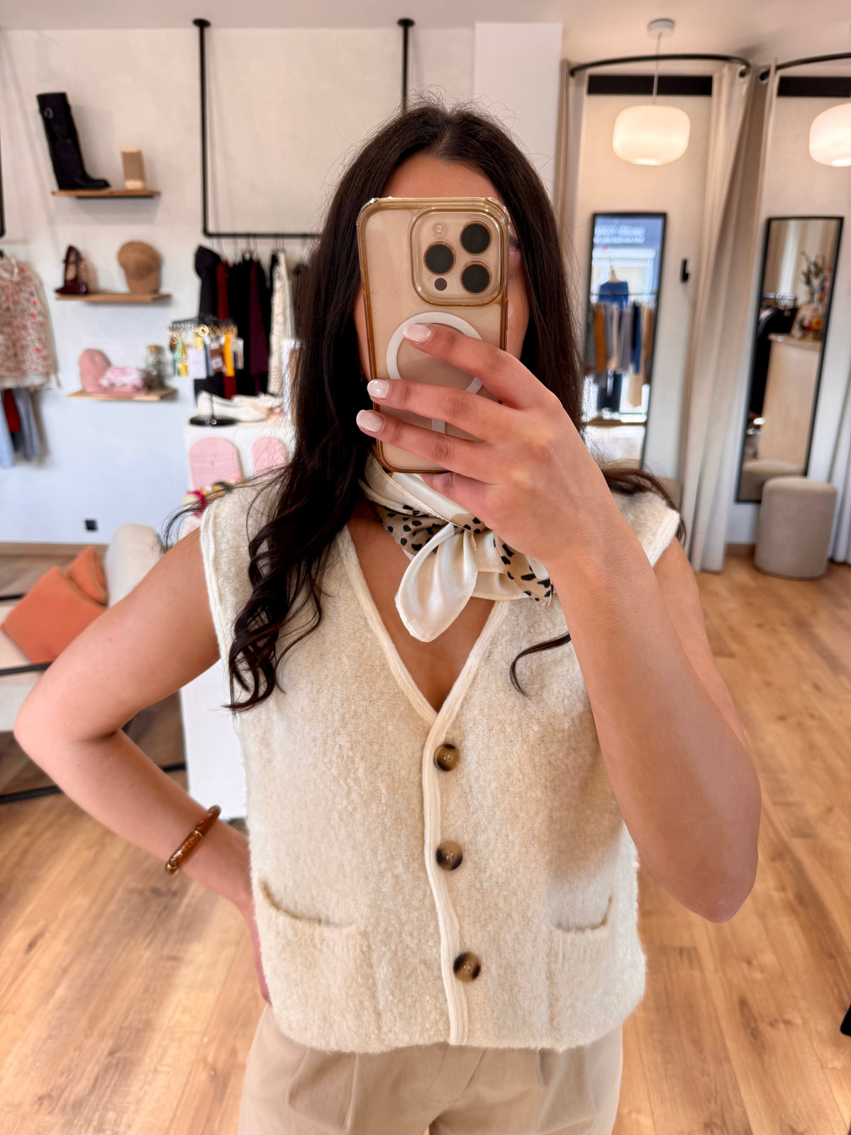 Gilet sans manche beige - Ambre