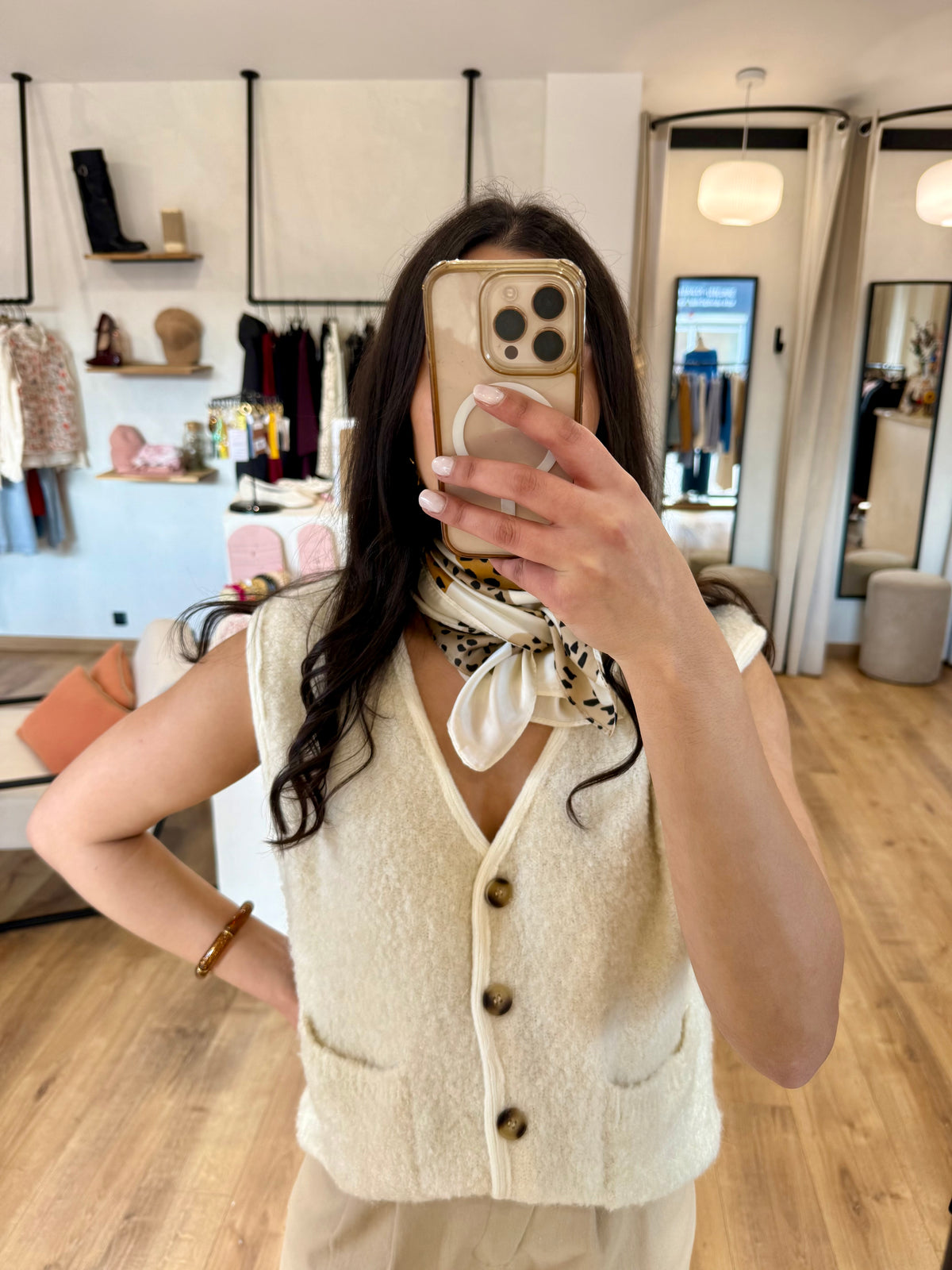 Gilet sans manche beige - Ambre