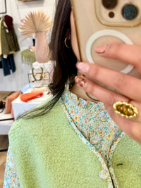 Gilet vert - Fleurie