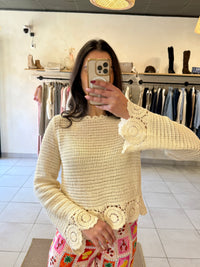 Haut beige crochet - Jules