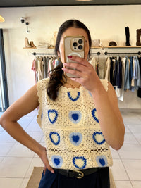 Haut crochet bleu-Lina
