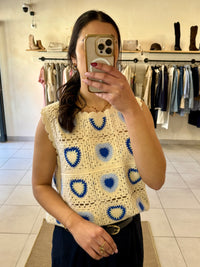 Haut crochet bleu-Lina