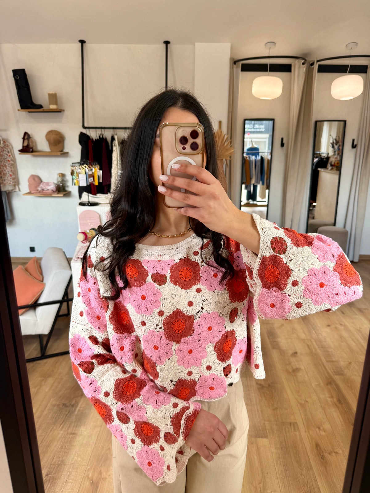 Haut crochet rose - Alba