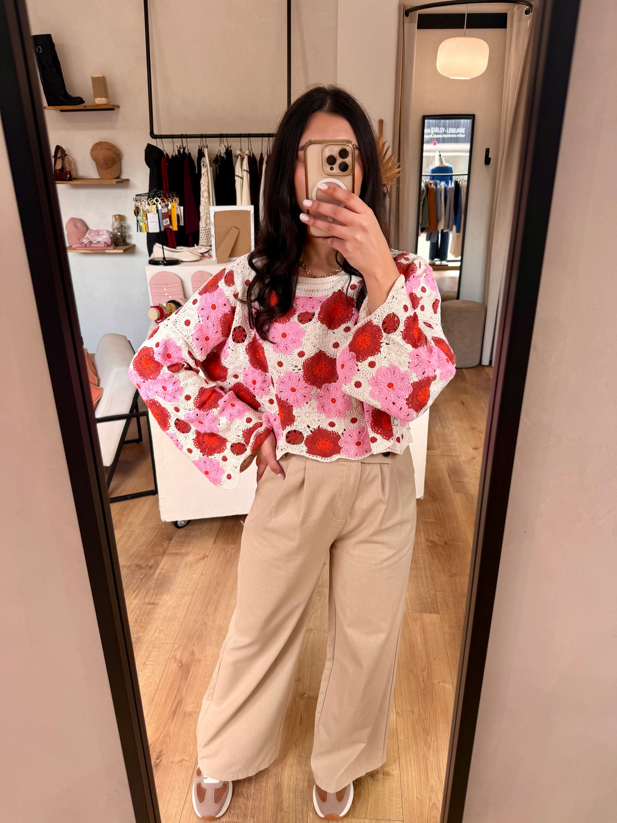 Haut crochet rose - Alba