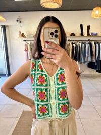 Haut crochet vert - Louis