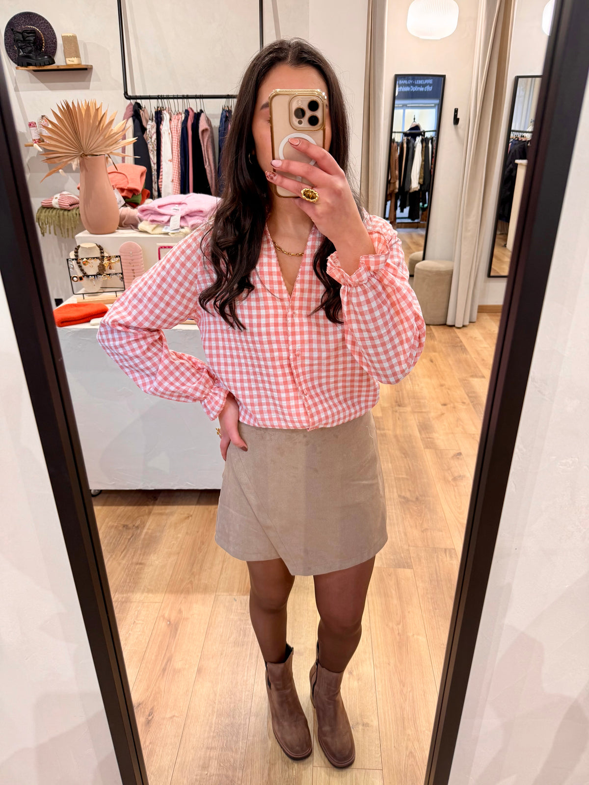 Jupe short taupe - Loris