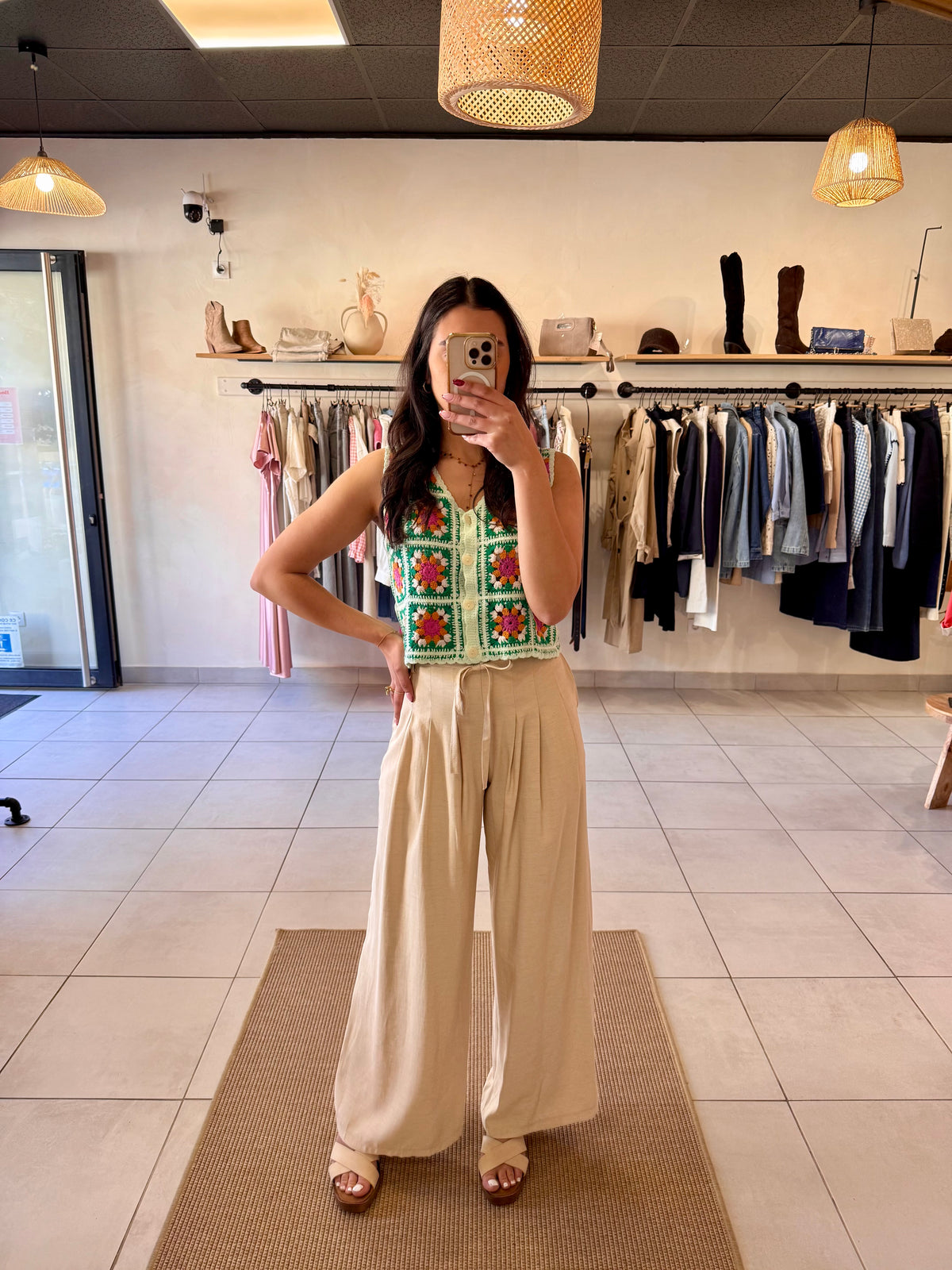 Pantalon fluide beige-Tom