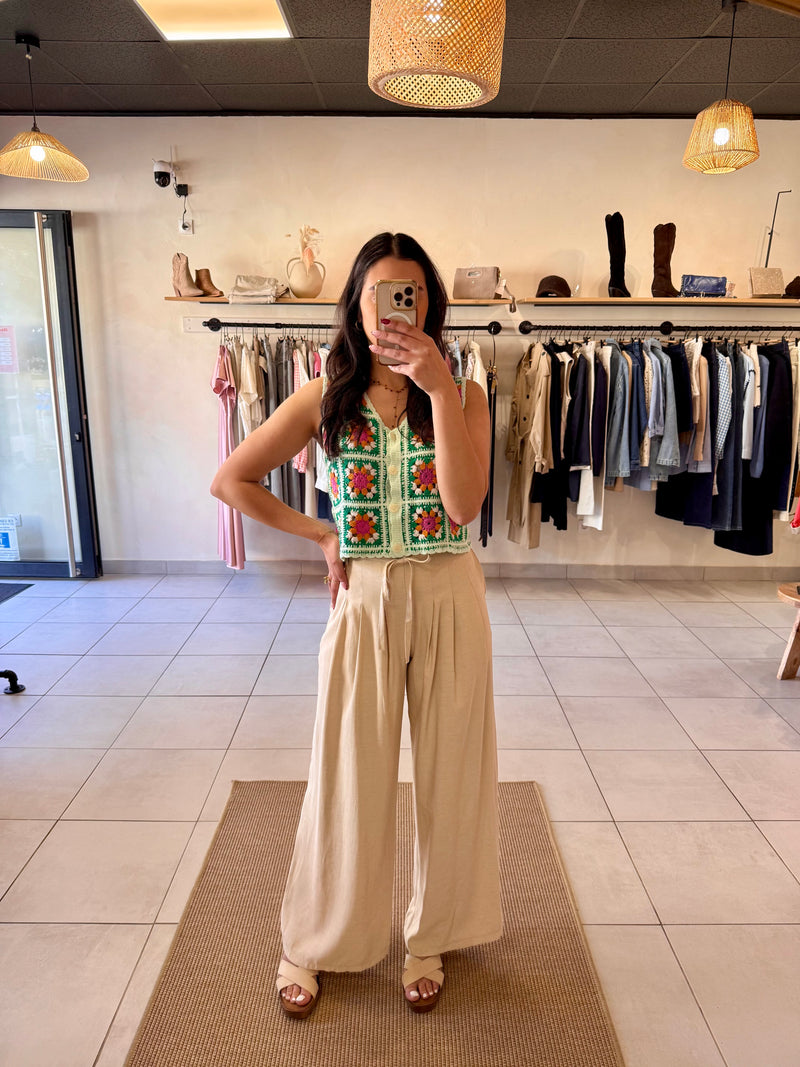 Pantalon fluide beige-Tom