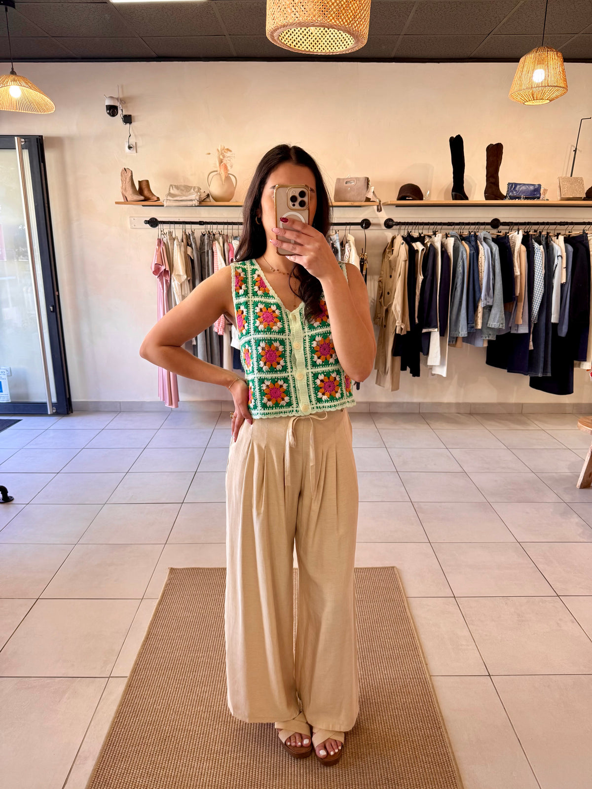 Pantalon fluide beige-Tom