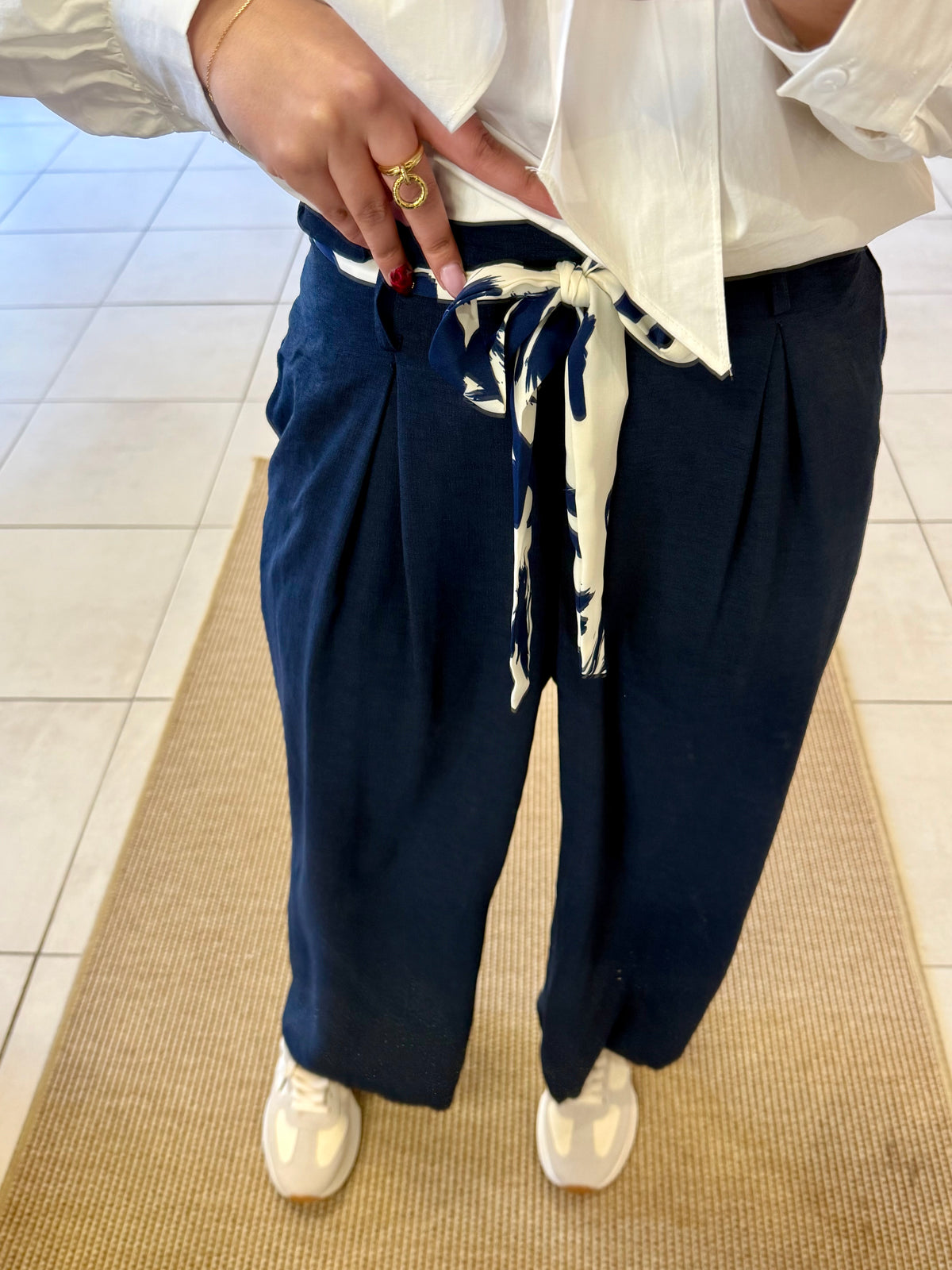 Pantalon fluide marine- Paula