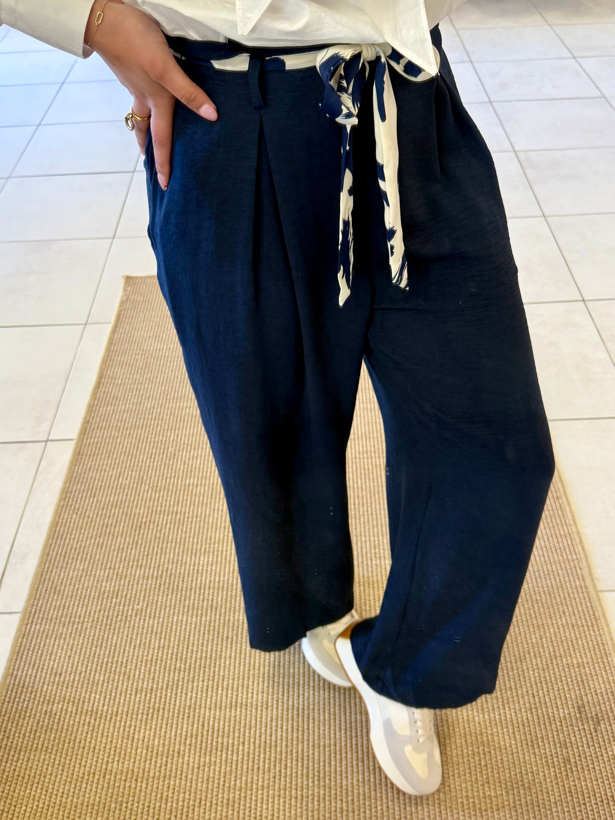 Pantalon fluide marine- Paula