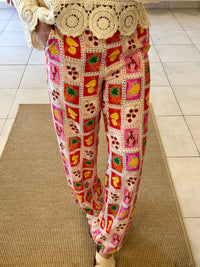 Pantalon motifs rouge-Mia