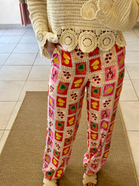 Pantalon motifs rouge-Mia