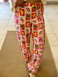 Pantalon motifs rouge-Mia