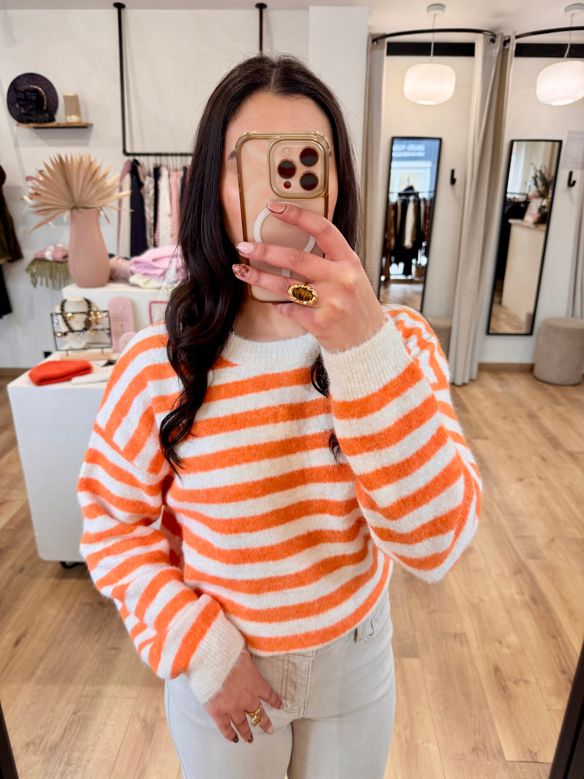 Pull rayure beige - Iris