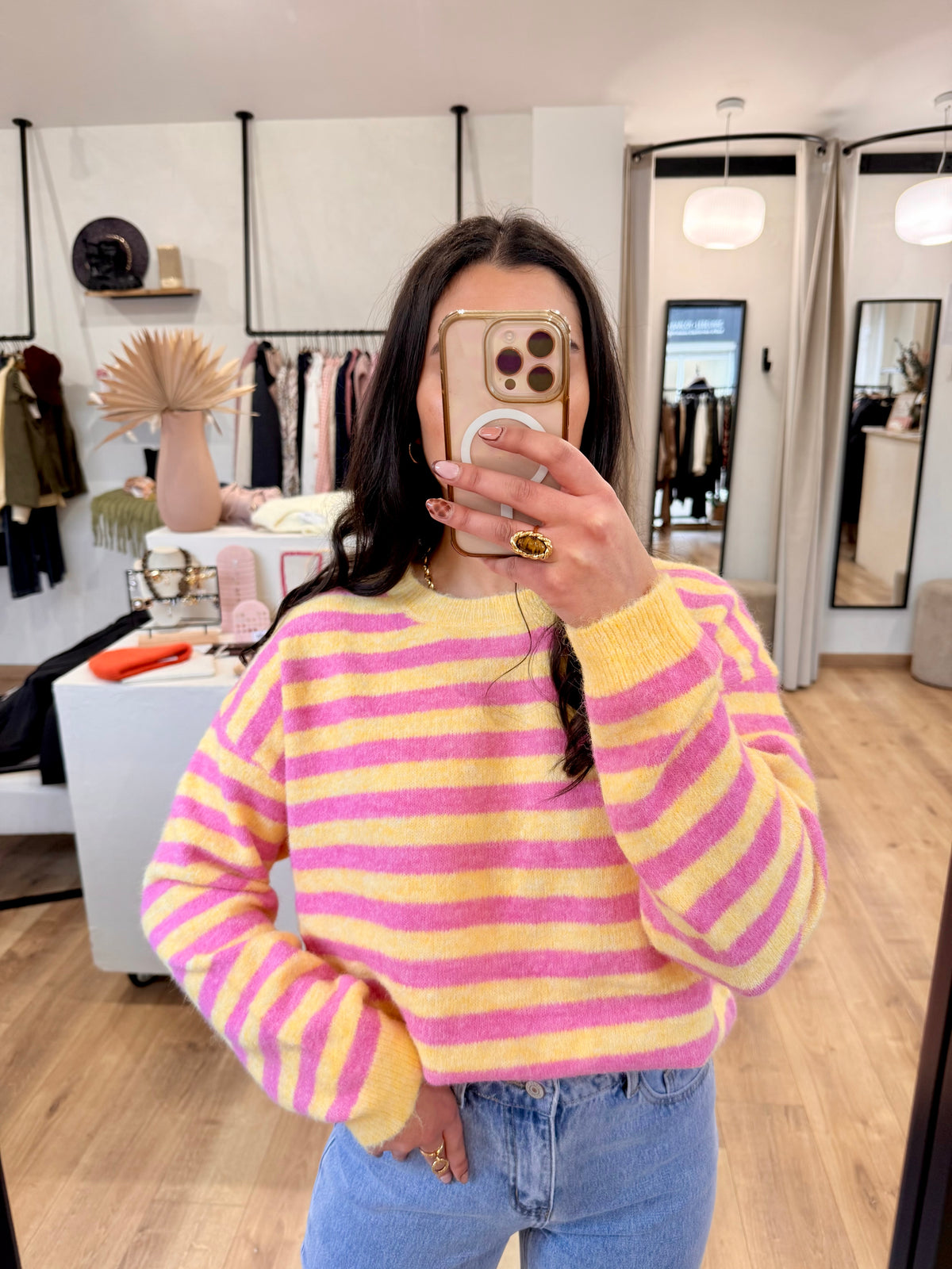 Pull rayure jaune - Iris