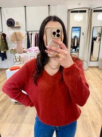 Pull rouge foncé  - Nina