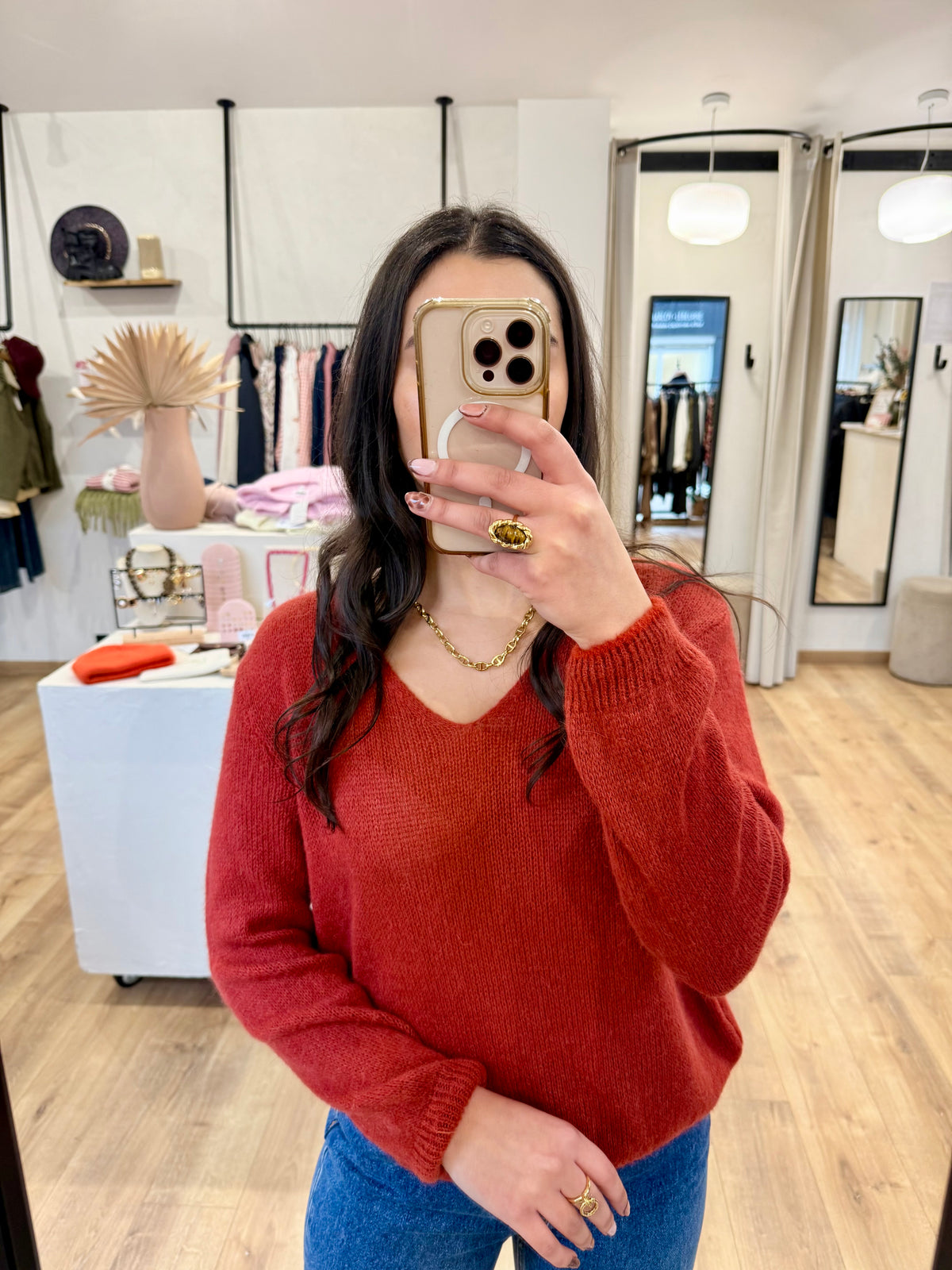 Pull rouge foncé  - Nina