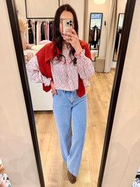 Pull rouge foncé  - Nina