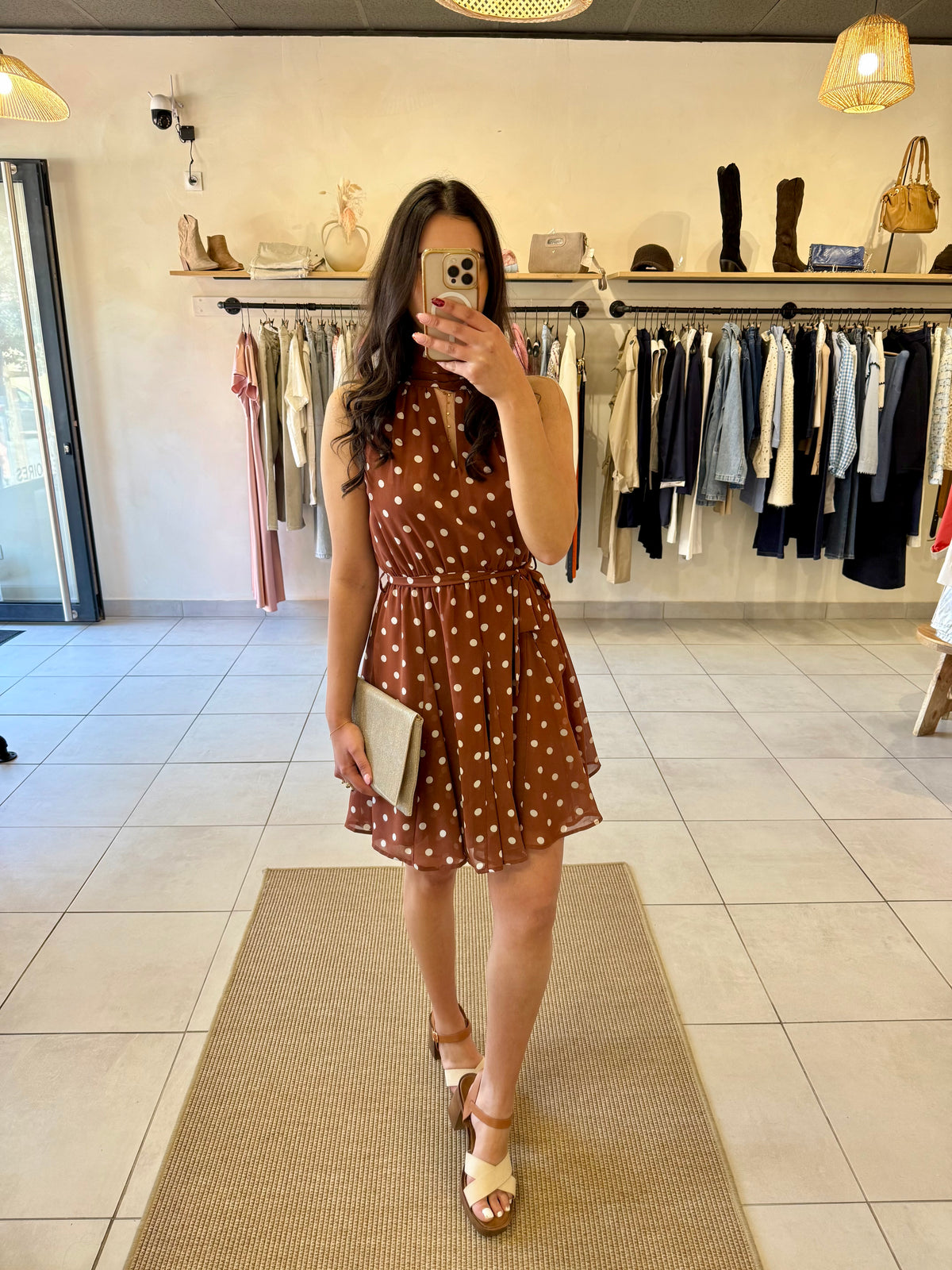 Robe Marron à pois-Ethan