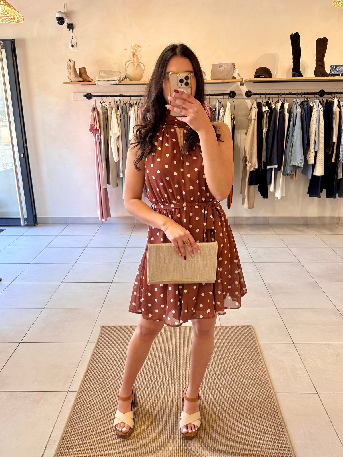 Robe Marron à pois-Ethan