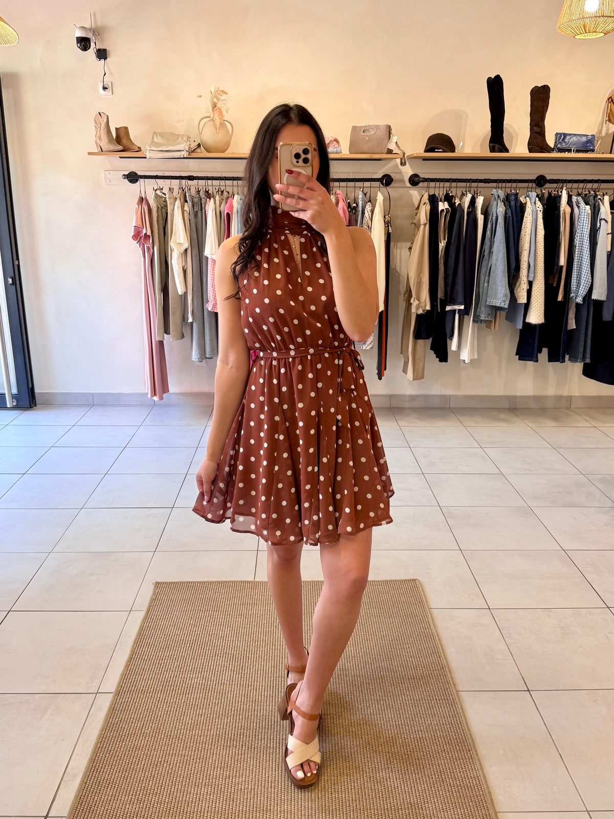 Robe Marron à pois-Ethan