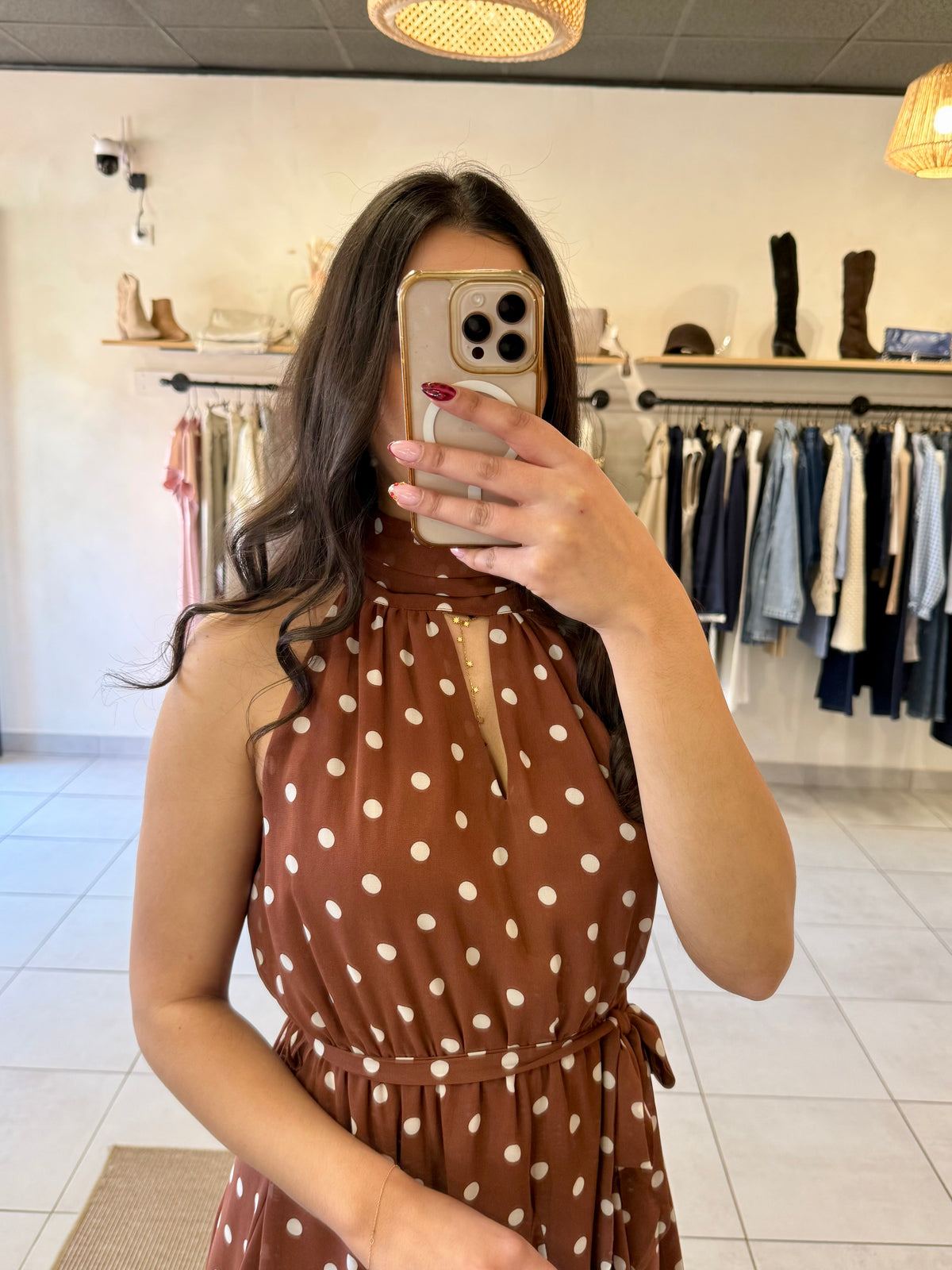 Robe Marron à pois-Ethan