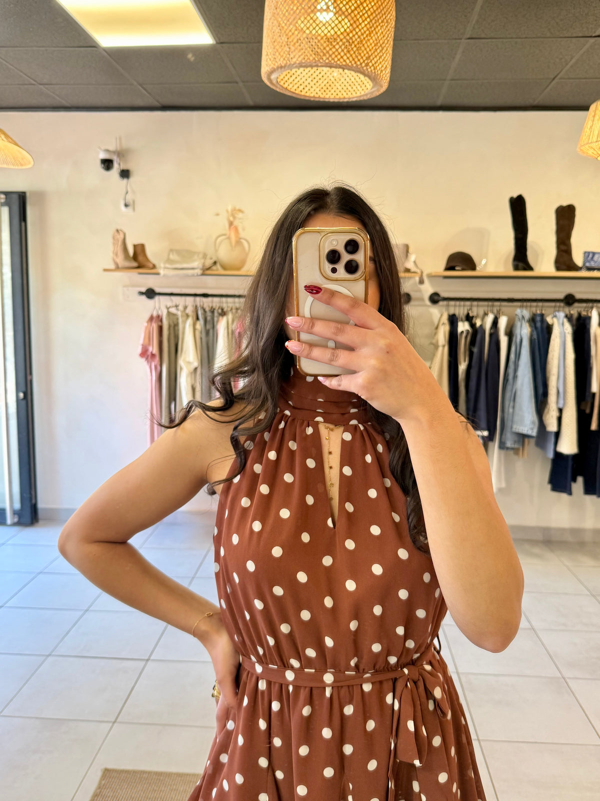 Robe Marron à pois-Ethan