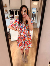 Robe fleurie orange - Lola