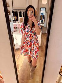 Robe fleurie orange - Lola