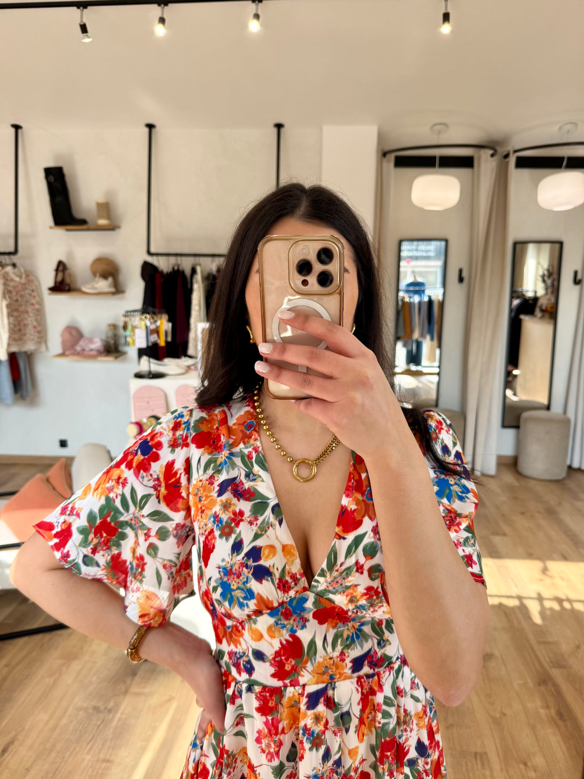 Robe fleurie orange - Lola